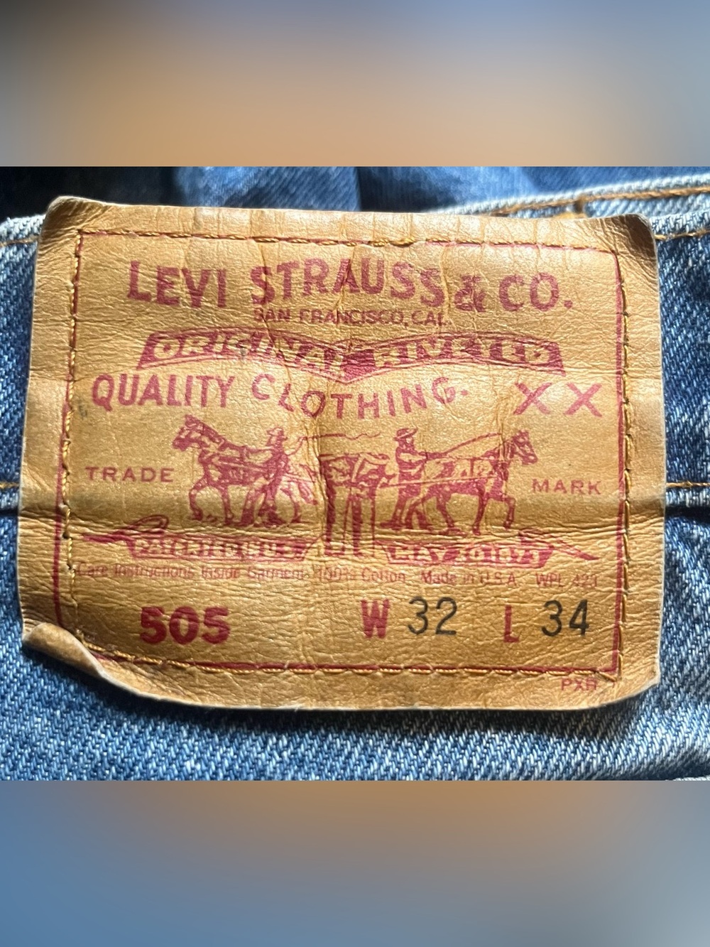 Vintage Levi’s 505 Made in USA Jeans 32x34 100% Cotton 1991 Distressed 90s
